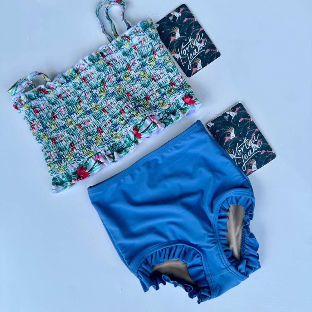 NWT - Kortni Jeane Girls Swim - 2/3 - Flower Fields Allure